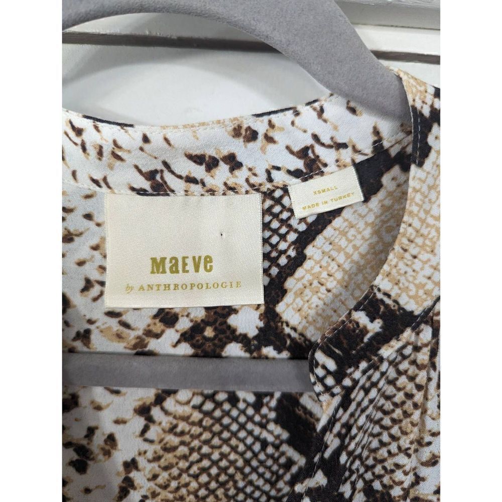 Maeve by Anthropologie Juno Dress women's size XS snakeskin print fit & flare - Picture 3 of 7
